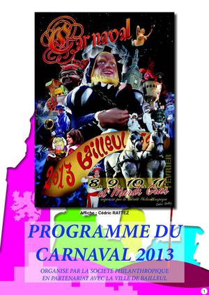 Programme Carnaval de Bailleul 2013