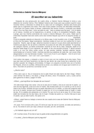 ENTREVISTA - Gabriel García Márquez