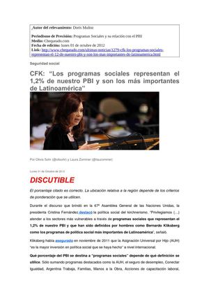 Periodismo de Precisión - Programas Sociales y su relación con el PBI