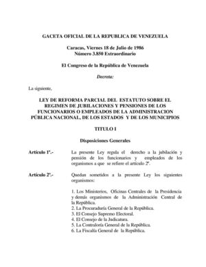 Ley del Estatuto sobre el Regimen de Jubilaciones y Pensiones de Los Funcionarios o Empleados de La Administracion Publica Nacional de Los Estados y de Los Municipios