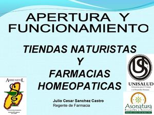 Apertura y funcionamiento de Tiendas Naturistas