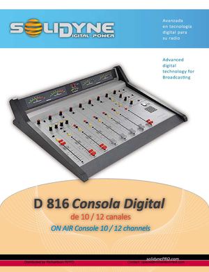 Solidyne D816 ON AIR Digital Studio Console 10-12 Channels