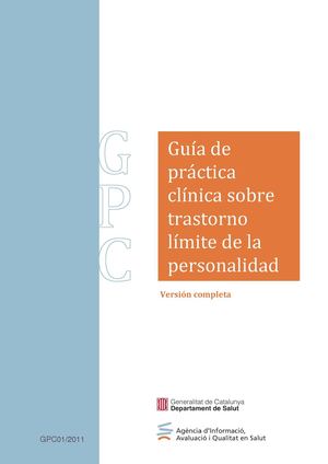 Guía de práctica clínica sobre trastorno límite de la personalidad
