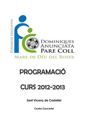 Programació General de Centre de l'escola FEDAC Sant Vicenç