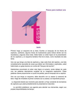 pasos para realizar una tesis 