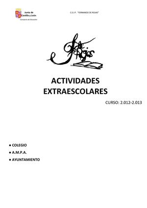 ACTIVIDADES EXTRAESCOLARES
