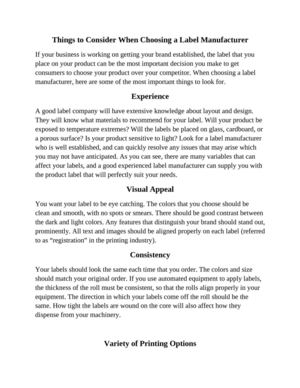 Things to Consider When Choosing a Label