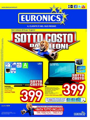 Volantino Euronics gruppo Siem dal 4/10 al 13/10/2012