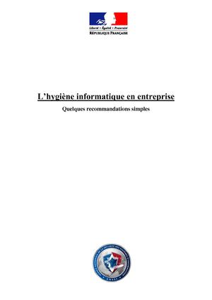Cybersécurité : Guide d'hygiène informatique dans les entreprises (ANSSI)