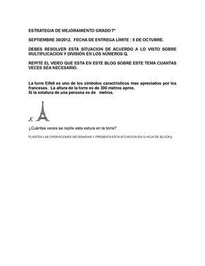 ESTRATEGIA 7°: Situación problema números Q