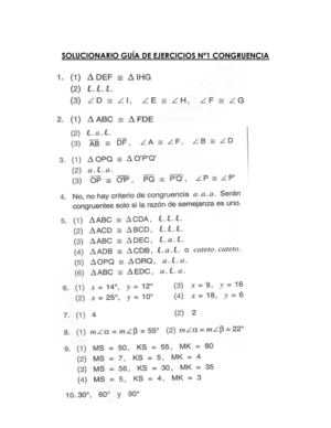 Solucionario guía Nº1 Congruencia