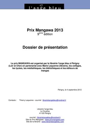 Prix Mangawa 2013 dossier de pr+®sentation