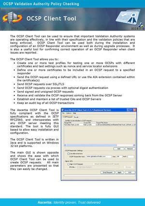 OCSP Client Tool Datasheet