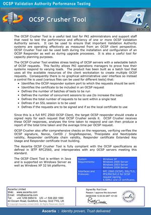 OCSP Crusher Tool Datasheet