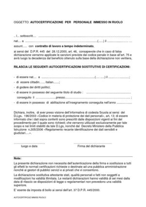 AUTOCERTIFICAZ IMMISS RUOLO