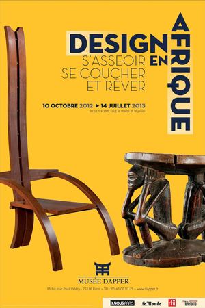 Affiche de l'exposition Design en Afrique, s'asseoir, se coucher et rêver.