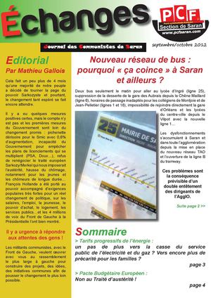 Nouveau réseau de Bus - article paru dans Echanges, journal du PCF Saran