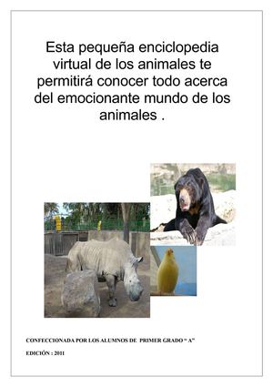 Enciclopedia de animales (creada por 1º grado)