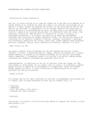 ENFERMEDADES MAS COMUNES DE SALUD OCUPACIONAL 