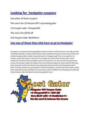 Hostgator coupon codes  Saves people cash On your Website web hosting service