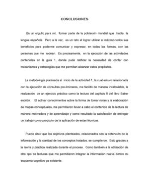 CONCLUSIONES y REFERENCIAS Capitulo II Saber Escribir