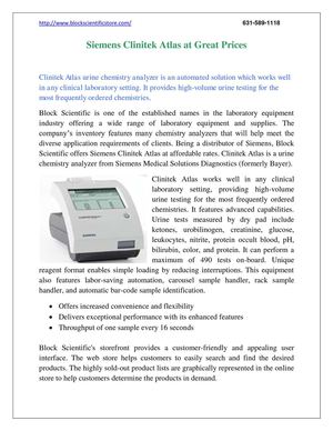 Siemens Clinitek Atlas at Great Prices