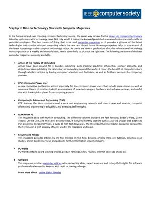 Stay Up to Date on Technology News with Computer Magazines