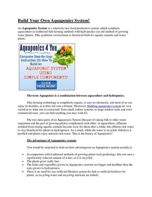 Build Your Own Aquaponics System