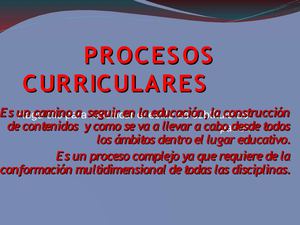 procesos curriculares
