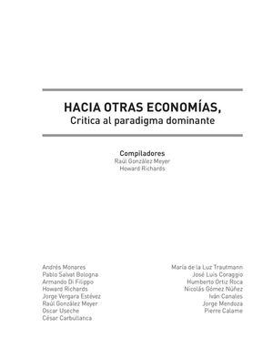 Hacia otras economías, critica al paradigma dominante