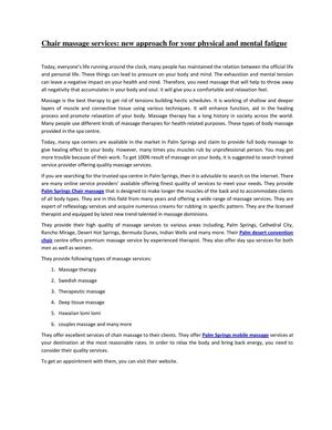 Palm Springs Riviera massage