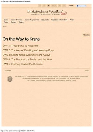 On the Way to Kṛṣṇa