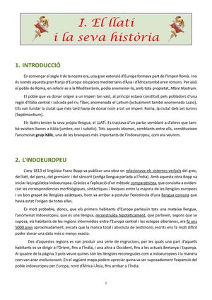 Llatí 1r BAT tema 1. Història del llatí