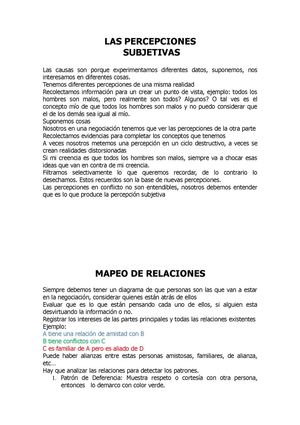 LAS PERCEPCIONES SUBJETIVAS Y MAPEO DE LAS RELAIONES
