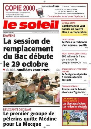 Edition du 8 octobre 2012
