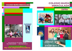 Colegio María Inmaculada Zafra. Folleto 2012-2013