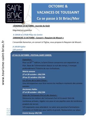 Agenda Octobre et Vacances de Toussaint à St Briac-sur-Mer