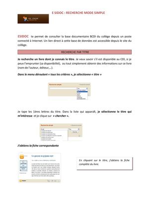 MODE D'EMPLOI ESIDOC