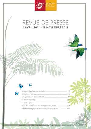 Revue de presse du Parc amazonien de Guyane - Avril à novembre 2011
