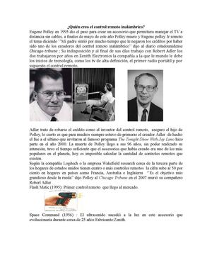 ¿Quien creo el control remoto inalámbrico?