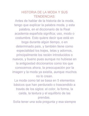 Historia De La Moda 