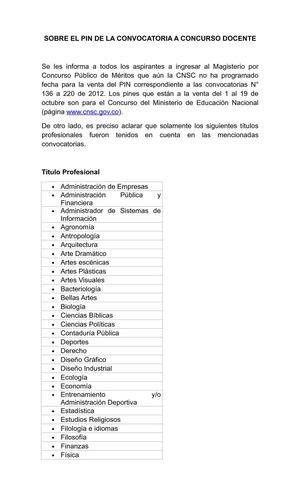 PERFILES PARA CONCURSO DOCENTE