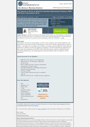 Key Factors to Write an Effective Standard Operating Procedure (SOP)