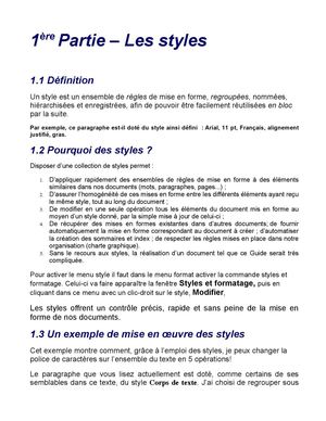 les styles
