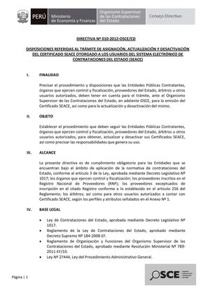 DIRECTIVA CERTIFICADO SEACE