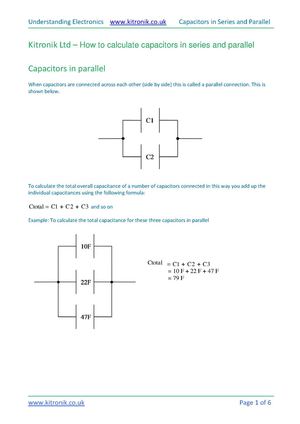 How to calculate capacitors in series and parallel