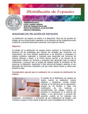 DIAGRAMA DE DISTRIBUCIÓN DE ESPACIOS