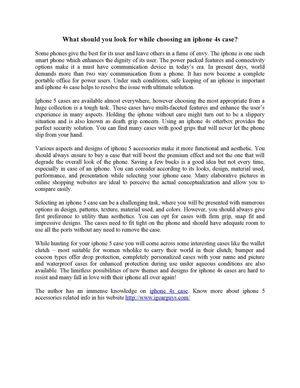 What should you look for while choosing an iphone 4s case?