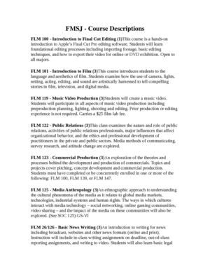 FMSJ - Course Descriptions
