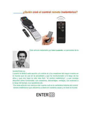 ¿Quién creó el control remoto inalámbrico?